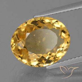 9,17 ctw natürlicher Mittel-Dunkelgold Citrin, Oval, VVS