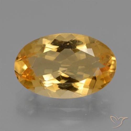 5.12ct Natürlicher Mittel-Dunkelgold Citrin, Oval, VVS-VS