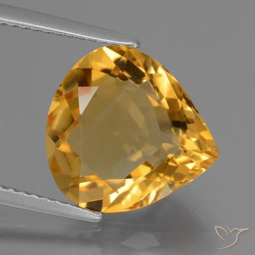 4.99ct Natürlicher Dunkelgolden Citrin, Birnenform, VVS