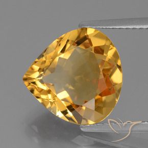 9,17 ctw natürlicher Dunkelgolden Citrin, Birnenform, VVS