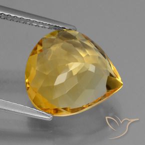9,17 ctw natürlicher Dunkelgolden Citrin, Birnenform, VVS
