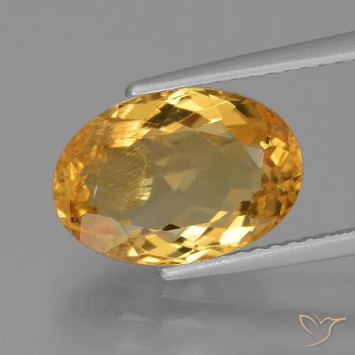 3.72ct Natürlicher Tiefes Goldorange Citrin, Oval, VS-SI