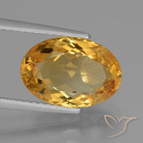 9,17 ctw natürlicher Tiefes Goldorange Citrin, Oval, VS-SI