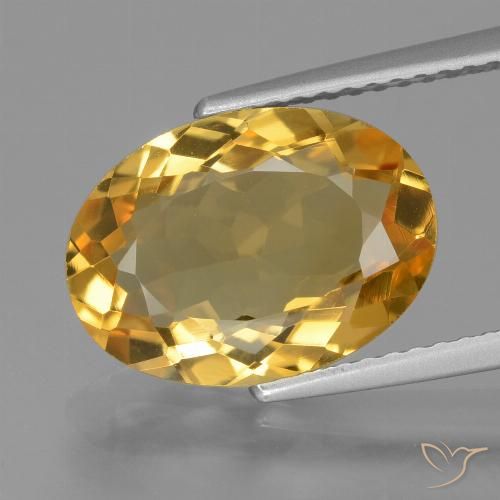 3.69ct Natürlicher Tiefes Goldorange Citrin, Oval, VVS-VS