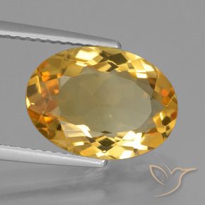 9,17 ctw natürlicher Tiefes Goldorange Citrin, Oval, VVS-VS