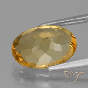 9,17 ctw natürlicher Tiefes Goldorange Citrin, Oval, VVS-VS