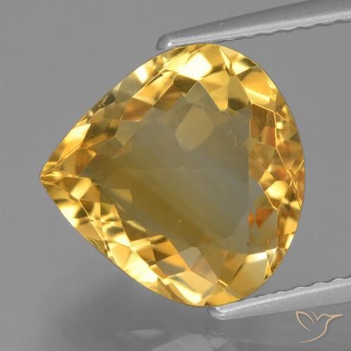4.08ct Natürlicher gold-orange Citrin, Birnenform, VVS
