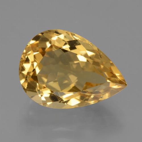 4,92 ctw natürlicher goldener Citrin, Birnenform, VVS