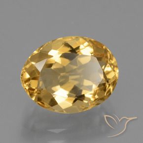 9,17 ctw natürlicher hellgolden Citrin, Oval, VVS