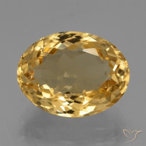 7.08ct Natürlicher Mittel-Dunkelgold Citrin, Oval, VVS