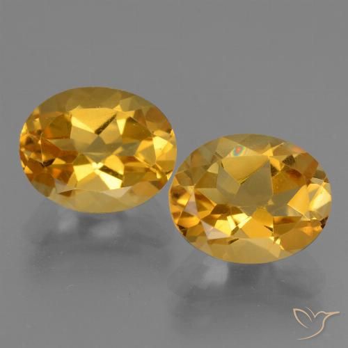 5.25ctw Natürlicher Tiefes Goldorange Citrin, Oval, VVS-VS