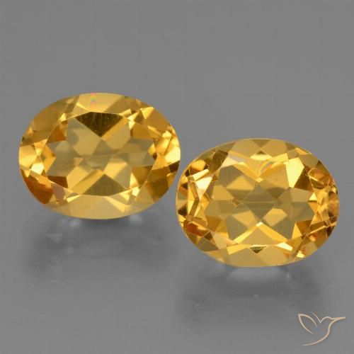 5.22ctw Natürlicher Tiefes Goldorange Citrin, Oval, VVS-VS