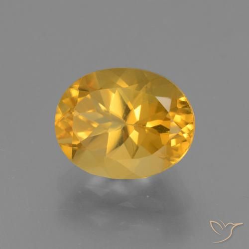 9,17 ctw natürlicher gold-orange Citrin, Oval, VVS-VS