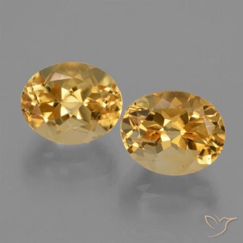 6.30ctw Natürlicher Tiefes Goldorange Citrin, Oval, VVS