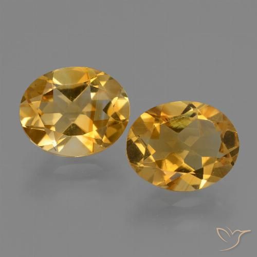 4.39ctw Natürlicher Tiefes Goldorange Citrin, Oval, VVS-VS
