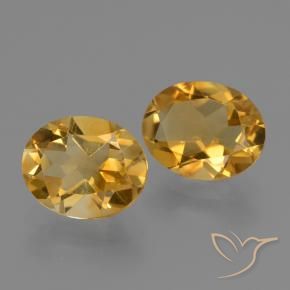 4.39 ct natürliche Tiefes Goldorange Citrin-Edelsteine, Oval, VVS-VS