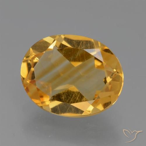 2.09ct Natürlicher Mittel-Helles Orange-Gold Citrin, Oval, VS