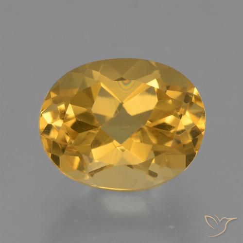 2.50ct Natürlicher Mittel-Dunkelgold Citrin, Oval, VVS-VS