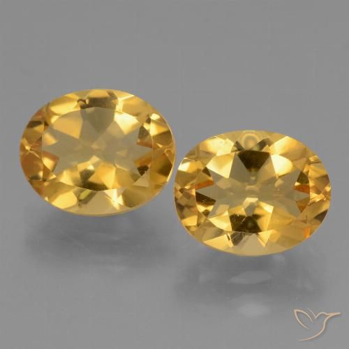 4.94ctw Natürlicher Tiefes Goldorange Citrin, Oval, VVS-VS