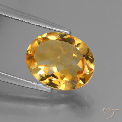 2.33ct Natürlicher Mittel Orange-Gold Citrin, Oval, VS