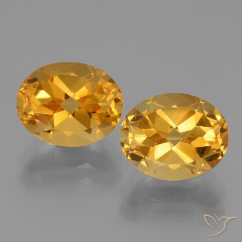 5.40ctw Natürlicher Tiefes Goldorange Citrin, Oval, VVS-VS