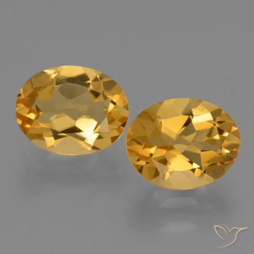 4.92ctw Natürlicher Tiefes Goldorange Citrin, Oval, VVS