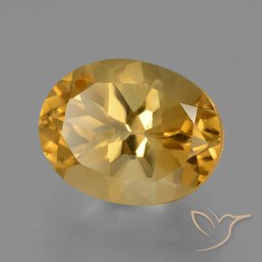 9,17 ctw natürlicher Tiefes Goldorange Citrin, Oval, VVS-VS