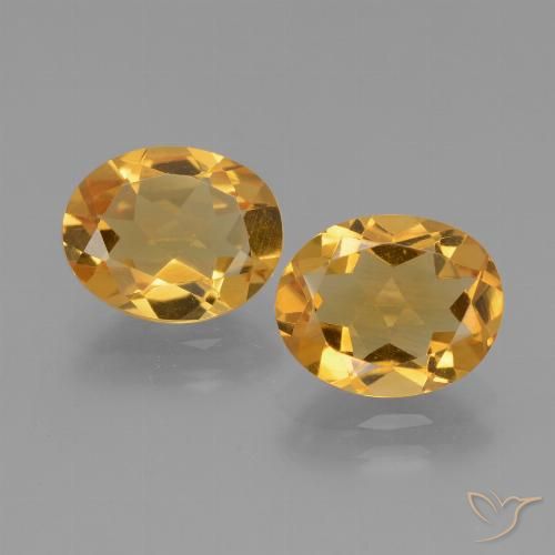 4.31ctw Natürlicher Tiefes Goldorange Citrin, Oval, VVS-VS