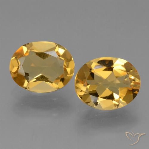 4.20ctw Natürlicher Tiefes Goldorange Citrin, Oval, VVS-VS