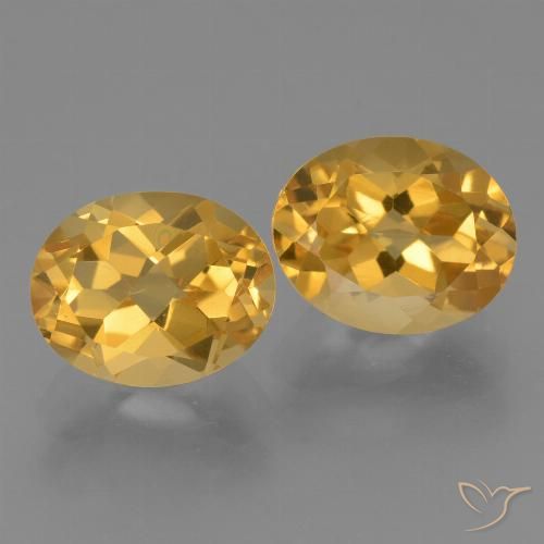 5.61ctw Natürlicher Tiefes Goldorange Citrin, Oval, VVS