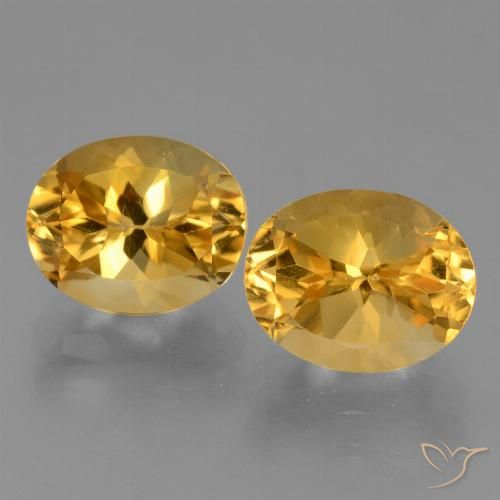 5.81ctw Natürlicher Tiefes Goldorange Citrin, Oval, VVS-VS