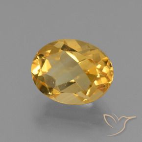 9,17 ctw natürlicher Tiefes Goldorange Citrin, Oval, VVS-VS