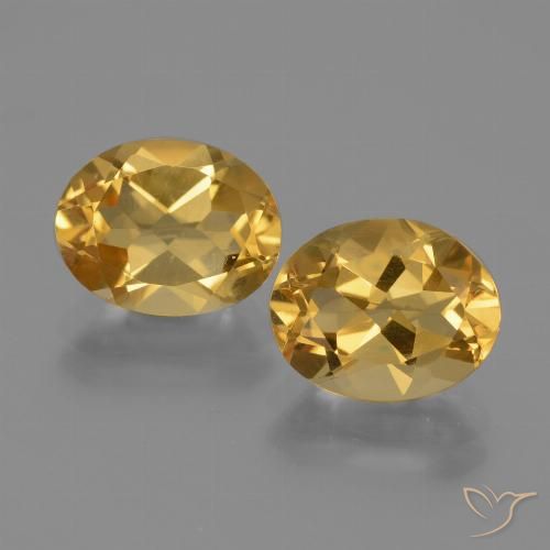4.84ctw Natürlicher Tiefes Goldorange Citrin, Oval, VVS-VS