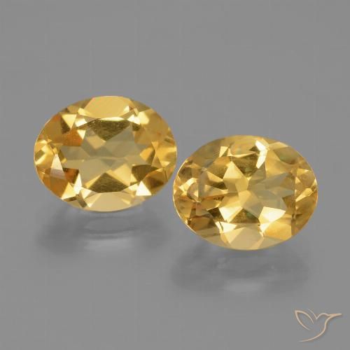 4.44ctw Natürlicher Tiefes Goldorange Citrin, Oval, VVS-VS