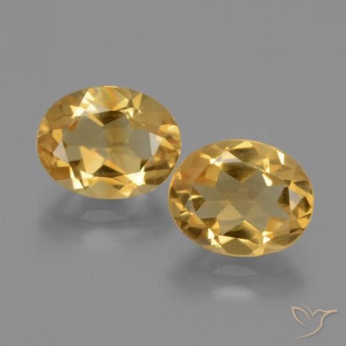 4.43ctw Natürlicher Tiefes Goldorange Citrin, Oval, VVS-VS
