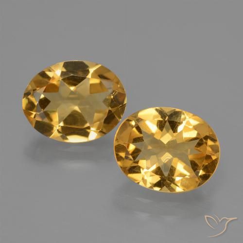 4.20ctw Natürlicher Tiefes Goldorange Citrin, Oval, VVS-VS
