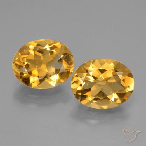 4.35ctw Natürlicher Tiefes Goldorange Citrin, Oval, VVS-VS
