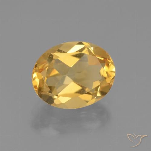 2.38ct Natürlicher Mittel-Dunkelgold Citrin, Oval, VVS-VS