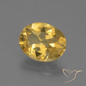 9,17 ctw natürlicher Golden Citrin, Oval, VVS-VS