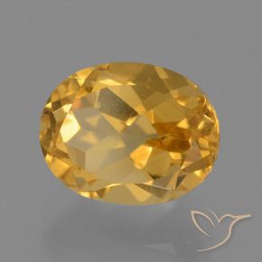 9,17 ctw natürlicher Tiefes Goldorange Citrin, Oval, VVS-VS