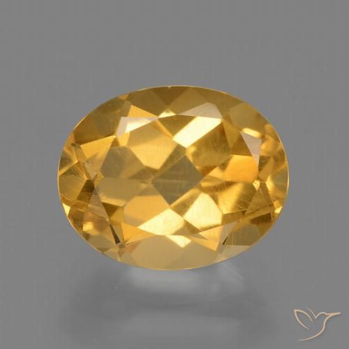 2.41ct Natürlicher Mittel-Helles Orange-Gold Citrin, Oval, VS