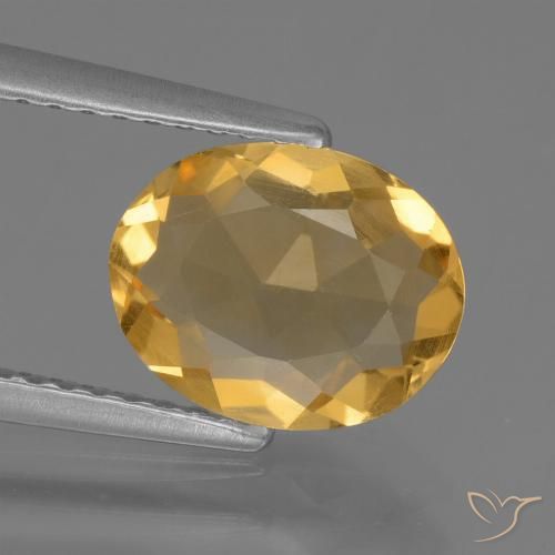 1.59ct Natürlicher Mittel-Dunkelgold Citrin, Oval, VS