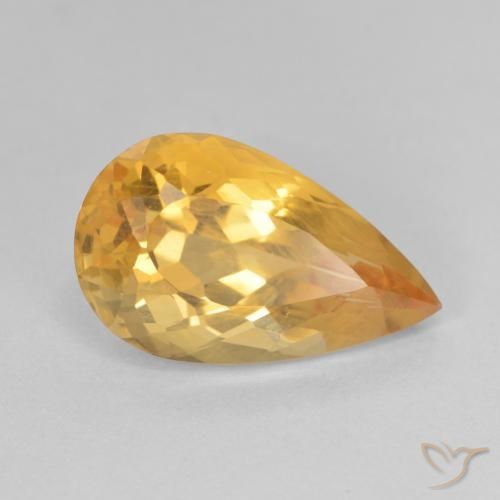 5.83ct Natürlicher Dunkelgolden Citrin, Birnenform, VVS