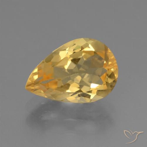 2.29ct Natürlicher Tiefes Goldorange Citrin, Birnenform, VVS
