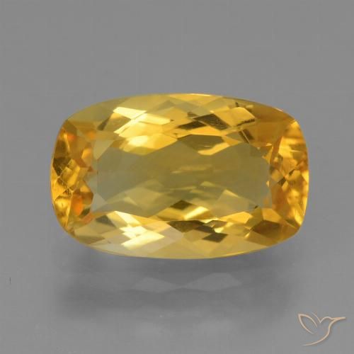 3.73ct Natürlicher Tiefes Goldorange Citrin, Kissen, VVS-VS
