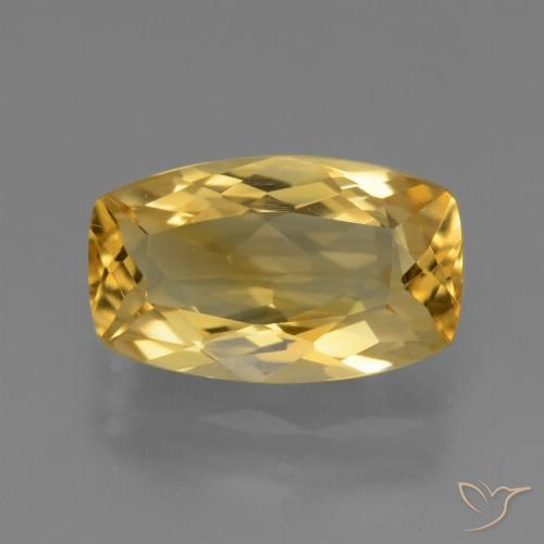 2.82ct Natürlicher Mittelhelles Gold Citrin, Kissen, VS