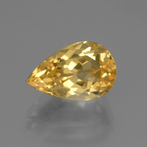 3,65 ctw natürlicher goldener Citrin, Birnenform, VVS