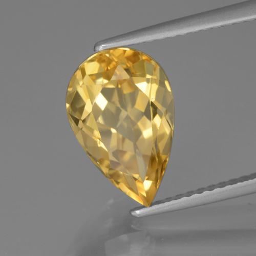 3,65 ctw natürlicher goldener Citrin, Birnenform, VVS