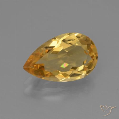2.80ct Natürlicher Tiefes Goldorange Citrin, Birnenform, VVS