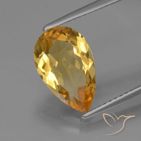 9,17 ctw natürlicher Tiefes Goldorange Citrin, Birnenform, VVS
